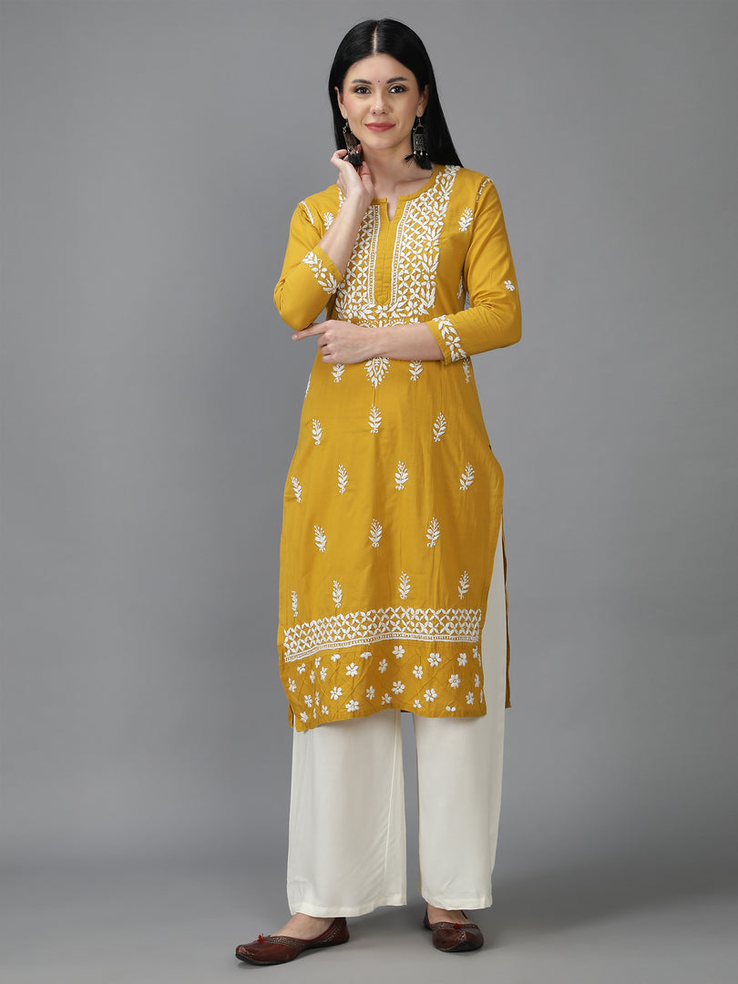 Seva Chikan Hand Embroidered Cotton Chikankari Kurta