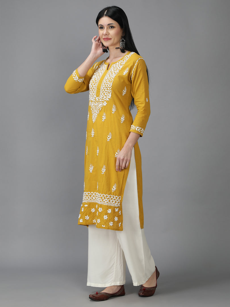 Seva Chikan Hand Embroidered Cotton Chikankari Kurta