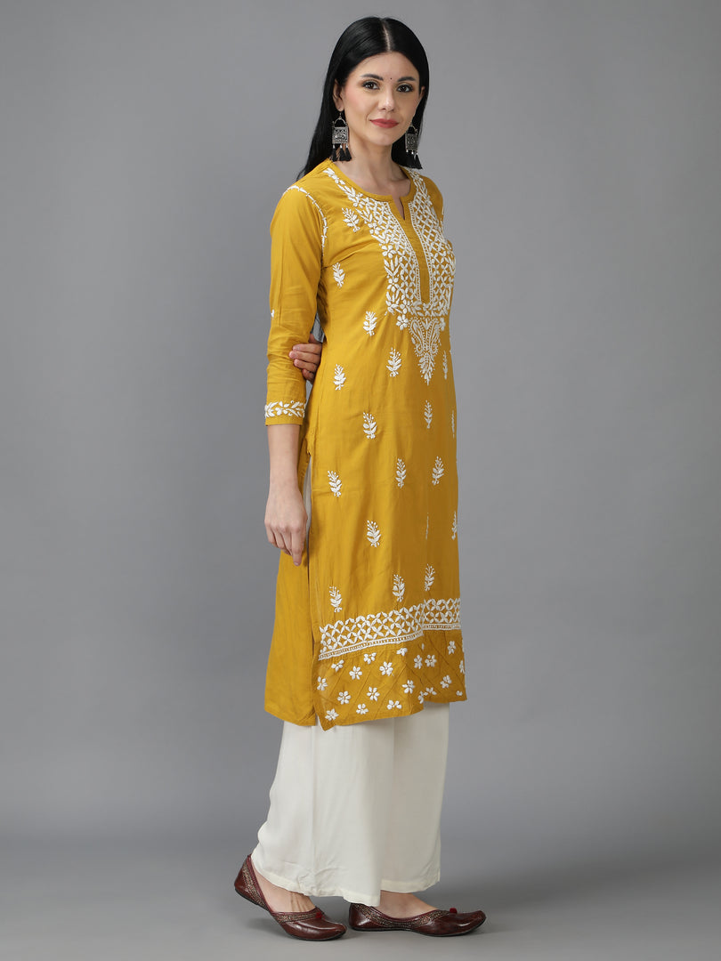 Seva Chikan Hand Embroidered Cotton Chikankari Kurta