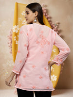 Load image into Gallery viewer, Seva Chikan Hand Embroidered Georgette Lucknowi Chikan Top With Slip