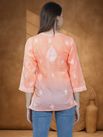 Load image into Gallery viewer, Seva Chikan Hand Embroidered Terivoil Cotton Lucknowi Chikan Top