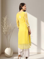 Load image into Gallery viewer, Seva Chikan Hand Embroidered Georgette Lucknowi Chikankari Kurta With Slip