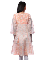 Load image into Gallery viewer, Seva Chikan Hand Embroidered White Cotton Lucknowi Chikankari Anarkali-SCL0354