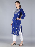 Load image into Gallery viewer, Seva Chikan Hand Embroidered Cotton Lucknowi Chikan Kurti