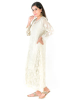Load image into Gallery viewer, Seva Chikan Hand Embroidered Beige Georgette Lucknowi Chikankari Anarkali-SCL1337