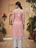Load image into Gallery viewer, Seva Chikan Hand Embroidered Georgette Lucknowi Chikankari Kurta With Inner