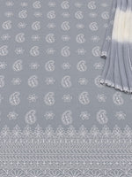 Load image into Gallery viewer, Seva Chikan Hand Embroidered Grey Cotton Lucknowi Chikankari Unstitched Suit Piece-SEV15049