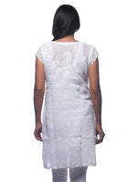 Load image into Gallery viewer, Seva Chikan Hand Embroidered White Cotton Lucknowi Chikan Kurti-SCL0310