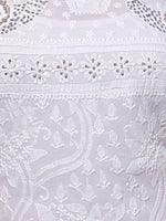 Load image into Gallery viewer, Seva Chikan Hand Embroidered White Cotton Lucknowi Chikan Kurti-SCL0291
