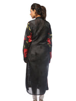 Load image into Gallery viewer, Seva Chikan Hand Embroidered Black Cotton Lucknowi Chikan Kurti-SCL0603