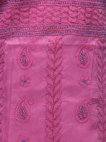 Load image into Gallery viewer, Seva Chikan Hand Embroidered Magenta Cotton Lucknowi Chikankari Unstitched Suit Piece-SCL0037