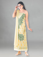 Load image into Gallery viewer, Seva Chikan Hand Embroidered Light Yellow Cotton Lucknowi Chikan Unstitched Suit Piece-SCL1493