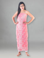 Load image into Gallery viewer, Seva Chikan Hand Embroidered Pink Cotton Lucknowi Chikan Unstitched Suit Piece-SCL1508