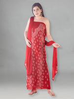 Load image into Gallery viewer, Seva Chikan Hand Embroidered Red Cotton Lucknowi Chikan Unstitched Suit Piece-SCL1510