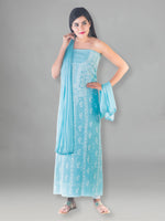 Load image into Gallery viewer, Seva Chikan Hand Embroidered Sky Blue Cotton Lucknowi Chikan Unstitched Suit Piece-SCL1512