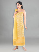 Load image into Gallery viewer, Seva Chikan Hand Embroidered Golden Yellow Cotton Lucknowi Chikan Unstitched Suit Piece-SCL1542