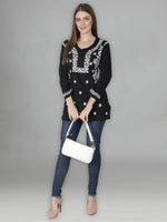 Load image into Gallery viewer, Seva Chikan Hand Embroidered Cotton Lucknowi Chikan Top