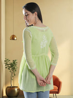Load image into Gallery viewer, Seva Chikan Hand Embroidered Georgette Lucknowi Chikan Top