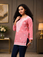 Load image into Gallery viewer, Seva Chikan Hand Embroidered Cotton Lucknowi Chikan Top