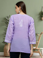 Load image into Gallery viewer, Seva Chikan Hand Embroidered Terivoil Cotton Lucknowi Chikankari Top