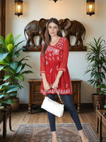 Load image into Gallery viewer, Seva Chikan Hand Embroidered Georgette Lucknowi Chikan Top