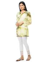 Load image into Gallery viewer, Seva Chikan Hand Embroidered Green Rayon Lucknowi Chikan Top-SCL2194