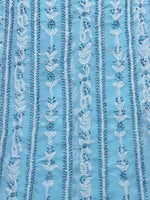 Load image into Gallery viewer, Seva Chikan Hand Embroidered Blue Georgette Lucknowi Chikankari Unstitched Suit Piece-SCL0068