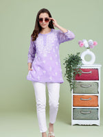 Load image into Gallery viewer, Seva Chikan Hand Embroidered Georgette Lucknowi Chikankari Top With Slip