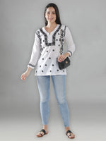Load image into Gallery viewer, Seva Chikan Hand Embroidered Cotton Lucknowi Chikan Top