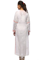 Load image into Gallery viewer, Seva Chikan Hand Embroidered White Cotton Lucknowi Chikan Kurta -SCL0628