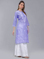 Load image into Gallery viewer, Seva Chikan Hand Embroidered Terivoil Cotton Lucknowi Chikan Kurta