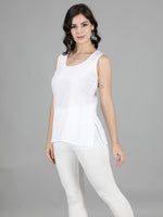 Load image into Gallery viewer, Seva Chikan White Cotton Short Slip- SCL5000