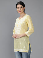Load image into Gallery viewer, Seva Chikan Hand Embroidered Cotton Lucknowi Chikan Top