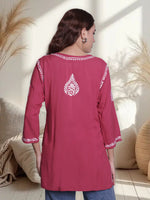 Load image into Gallery viewer, Seva Chikan Hand Embroidered Rayon Lucknowi Chikankari Top