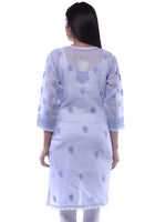 Load image into Gallery viewer, Seva Chikan Hand Embroidered Mauve Cotton Lucknowi Chikan Kurti-SCL0220