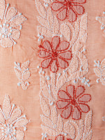 Load image into Gallery viewer, Seva Chikan Hand Embroidered Peach Cotton Lucknowi Chikan Unstitched Suit Piece-SCL1427