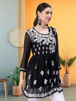 Load image into Gallery viewer, Seva Chikan Hand Embroidered Georgette Lucknowi Chikan Top