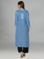 Load image into Gallery viewer, Seva Chikan Hand Embroidered Modal Cotton Lucknowi Chikankari Kurta