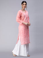 Load image into Gallery viewer, Seva Chikan Hand Embroidered Terivoil Cotton Lucknowi Chikan Kurti