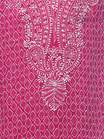Load image into Gallery viewer, Seva Chikan Hand Embroidered Pink Cotton Lucknowi Chikankari Unstitched Suit Piece - SCL0006