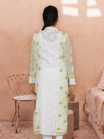 Load image into Gallery viewer, Seva Chikan Hand Embroidered White Cotton Lucknowi Chikan Kurti SCL0359