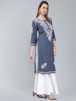 Load image into Gallery viewer, Seva Chikan Hand Embroidered Rayon Lucknowi Chikankari Kurta