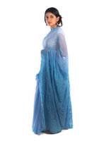 Load image into Gallery viewer, Seva Chikan Hand Embroidered Blue Georgette Lucknowi Saree With Sequins Work-SCL1757