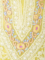 Load image into Gallery viewer, Seva Chikan Hand Embroidered Green Georgette Lucknowi Chikankari Unstitched Suit Piece With Mukaish/Muqaish Work-SCL1376