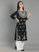 Load image into Gallery viewer, Seva Chikan Hand Embroidered Cotton Lucknowi Chikan Kurti
