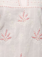 Load image into Gallery viewer, Seva Chikan Hand Embroidered White Cotton Lucknowi Chikan Kurta-SCL0674