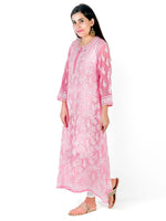 Load image into Gallery viewer, Seva Chikan Hand Embroidered Pink Georgette Lucknowi Chikankari Anarkali-SCL1288