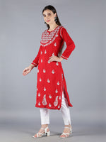 Load image into Gallery viewer, Seva Chikan Hand Embroidered Cotton Lucknowi Chikan Kurti