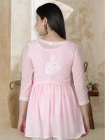 Load image into Gallery viewer, Seva Chikan Hand Embroidered Georgette Lucknowi Chikan Top