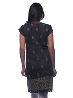 Load image into Gallery viewer, Seva Chikan Hand Embroidered Black Cotton Lucknowi Chikan Kurti-SCL0343